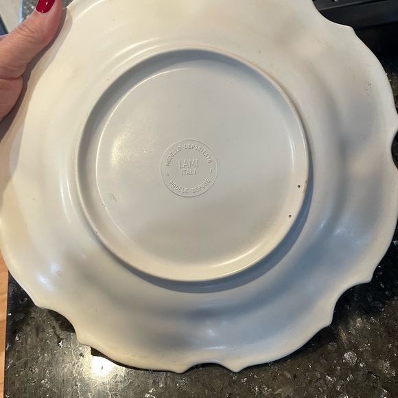 Vintage, Lami, Italy, Modello Depositato, Crackled W/Scalloped Edges,Floral - Picture 3 of 3